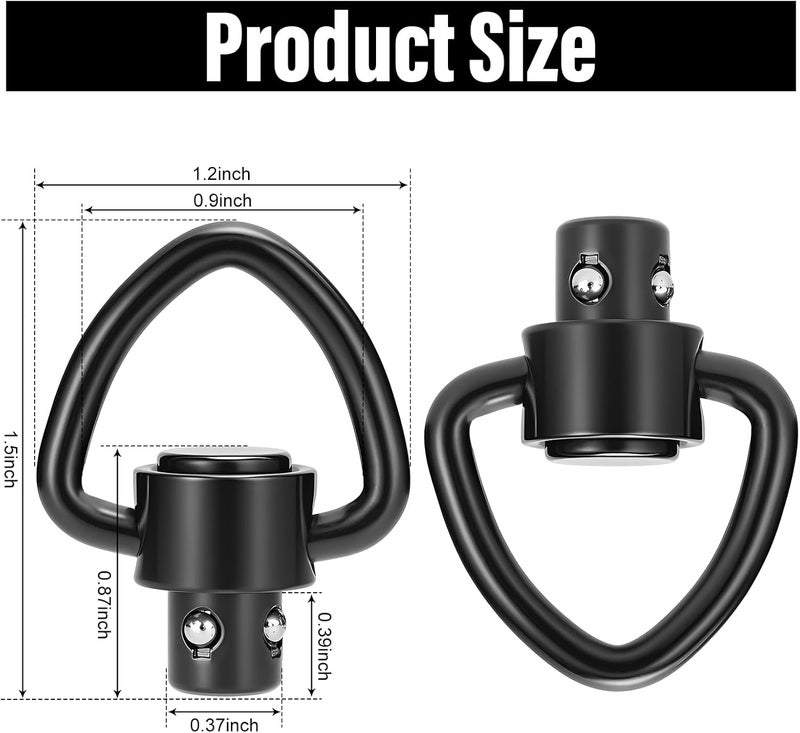 NEATABY Quick Detach Sling Swivel Attachments, Heavy Duty Button-Operated Mount, Two Point and Traditional Sling Swivel, Black - Image 2